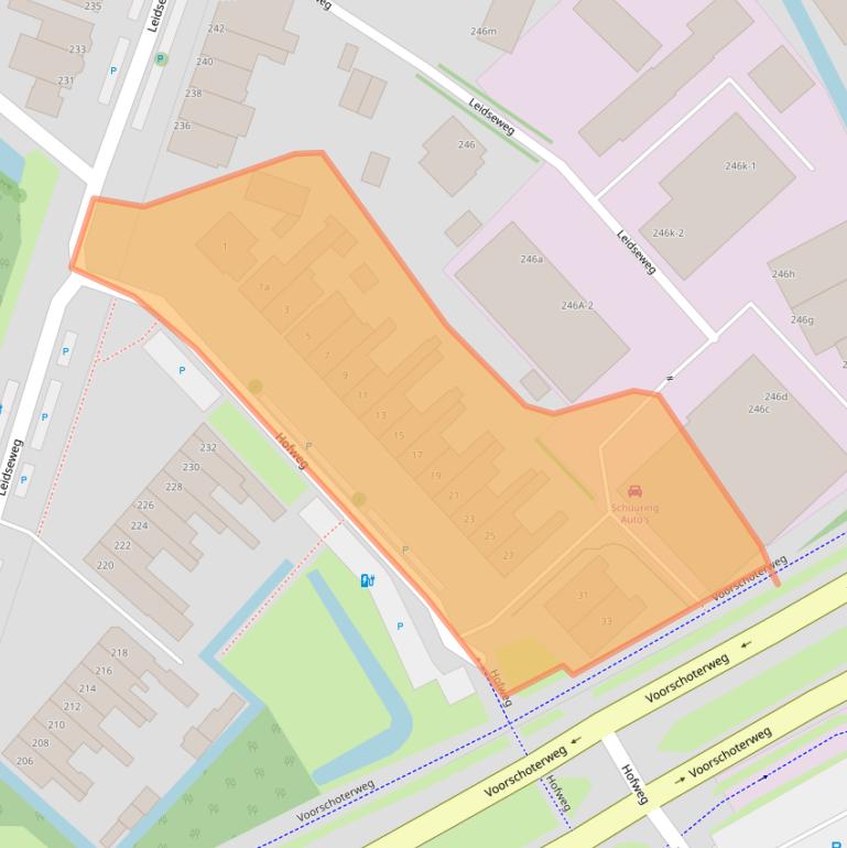 Kaart van postcodegebied 2253AJ.