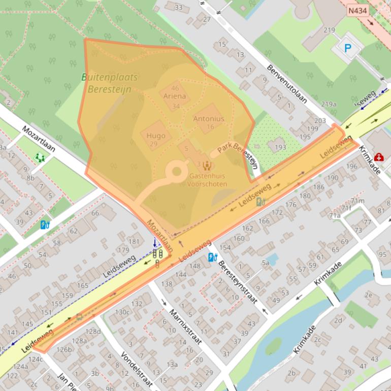 Kaart van postcodegebied 2253AK.