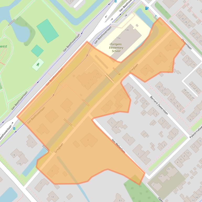 Kaart van postcodegebied 2253BC.