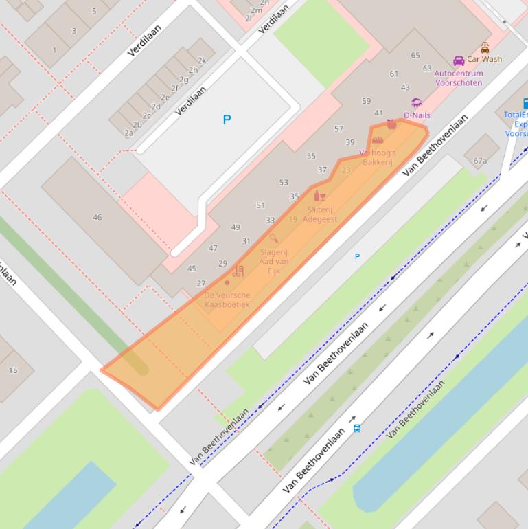 Kaart van postcodegebied 2253BD.