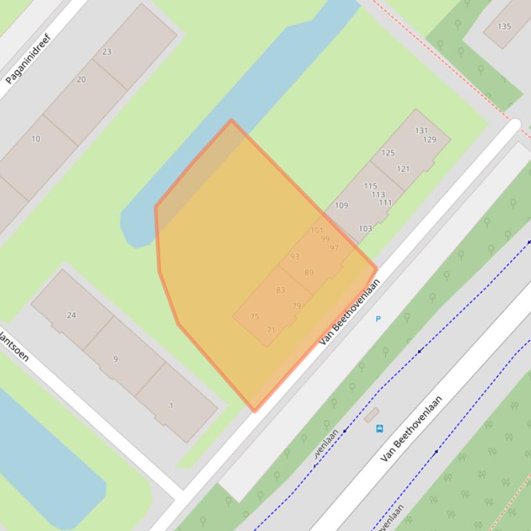 Kaart van postcodegebied 2253BG.