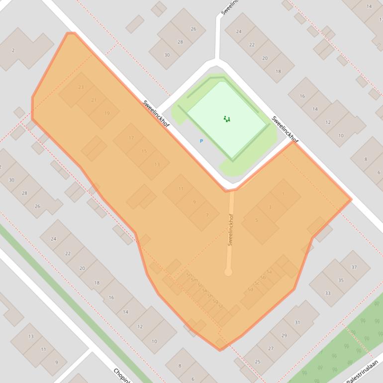 Kaart van postcodegebied 2253HE.