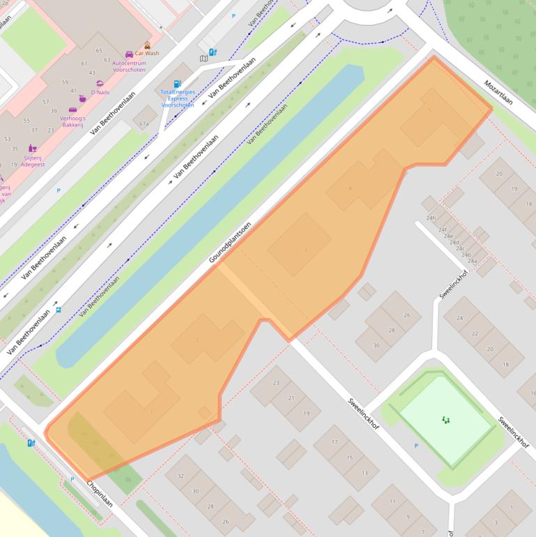 Kaart van postcodegebied 2253HH.