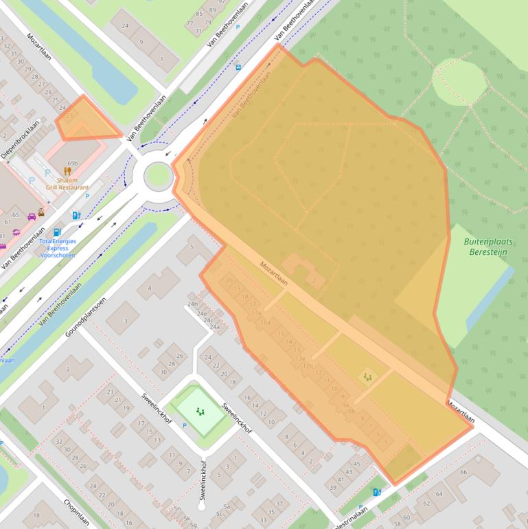 Kaart van postcodegebied 2253HV.