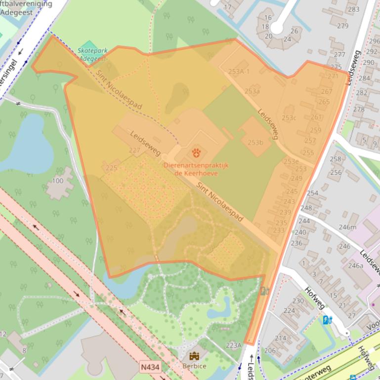 Kaart van postcodegebied 2253JA.