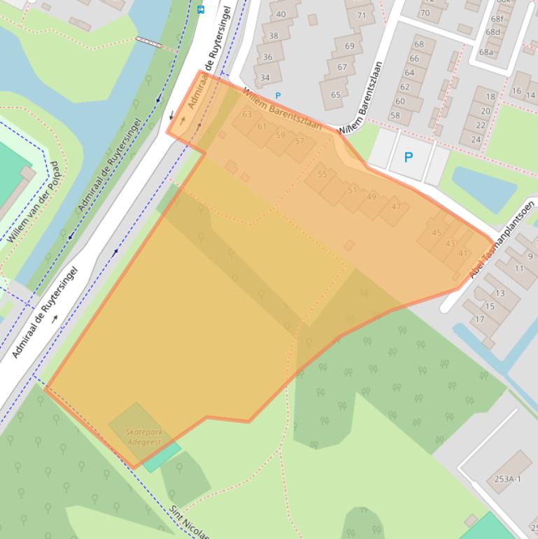 Kaart van postcodegebied 2253KE.