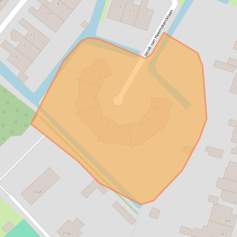 Kaart van postcodegebied 2253KJ.