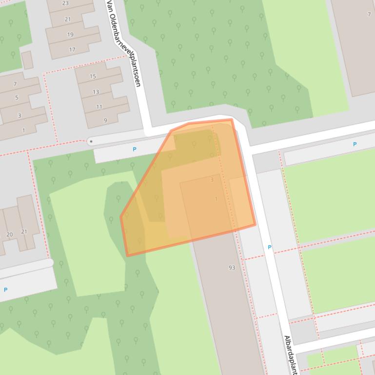 Kaart van postcodegebied 2253LB.