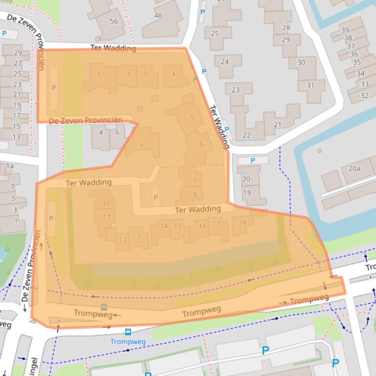 Kaart van postcodegebied 2253LW.