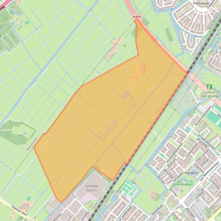 Kaart van postcodegebied 2253NB.