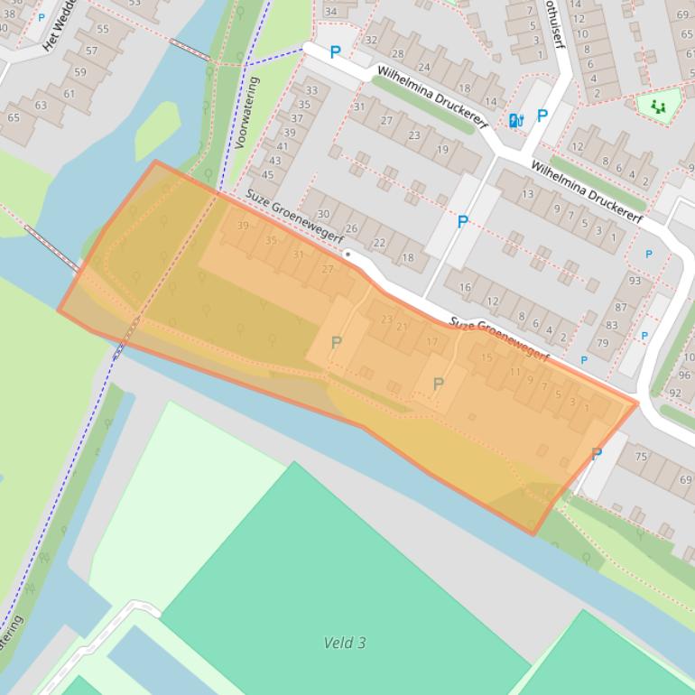 Kaart van postcodegebied 2253RZ.