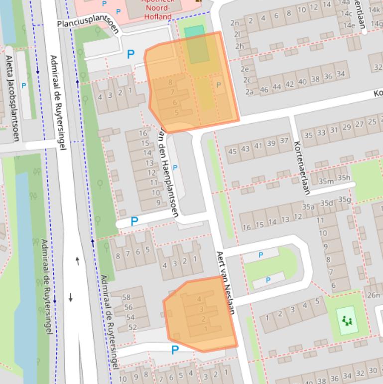 Kaart van postcodegebied 2253TG.