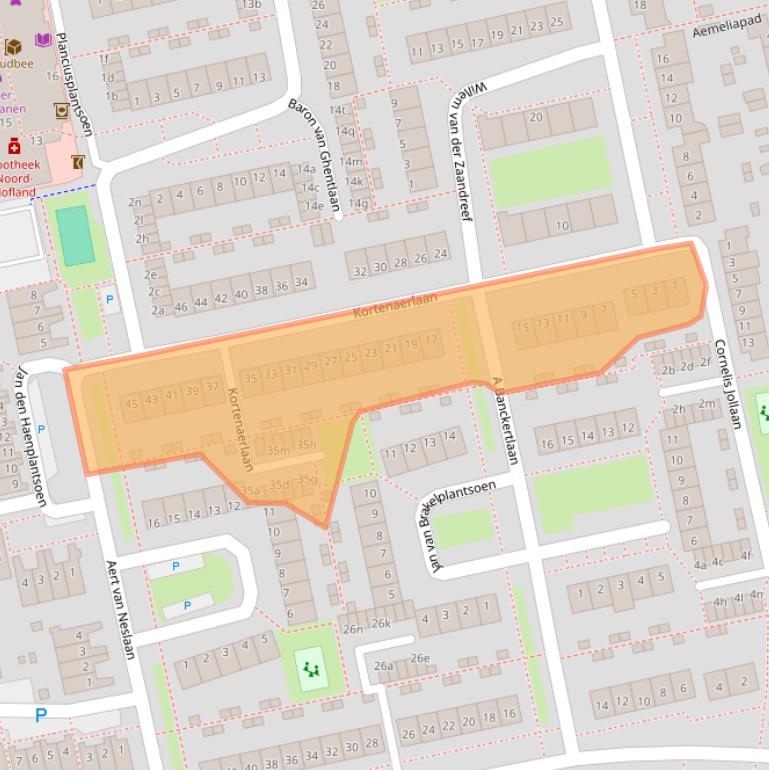Kaart van postcodegebied 2253TH.
