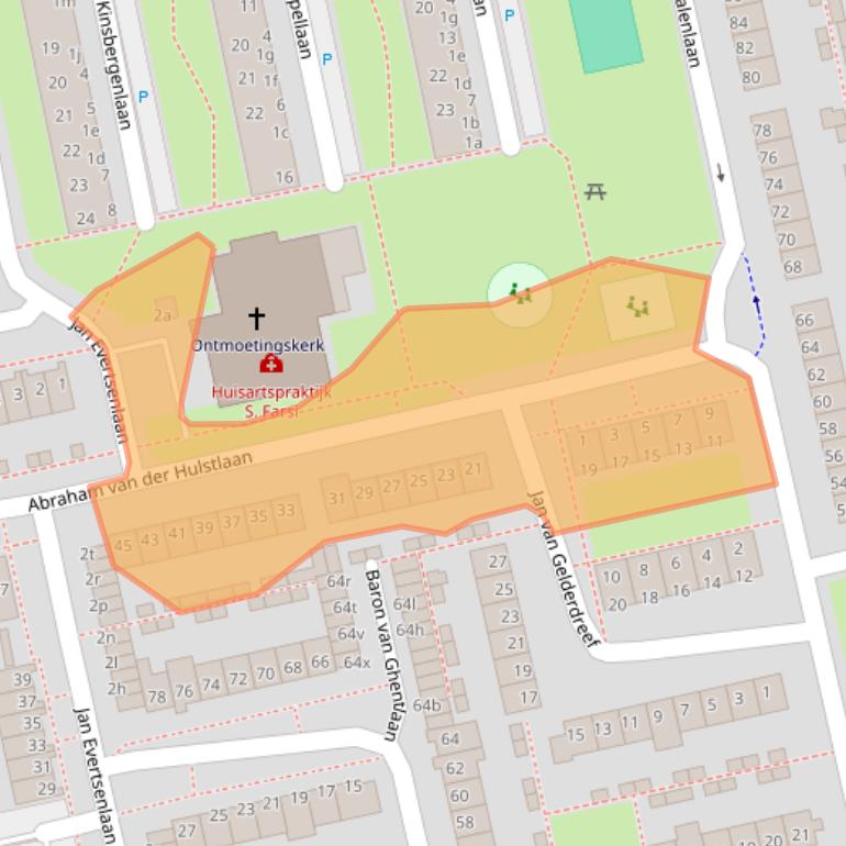 Kaart van postcodegebied 2253VK.