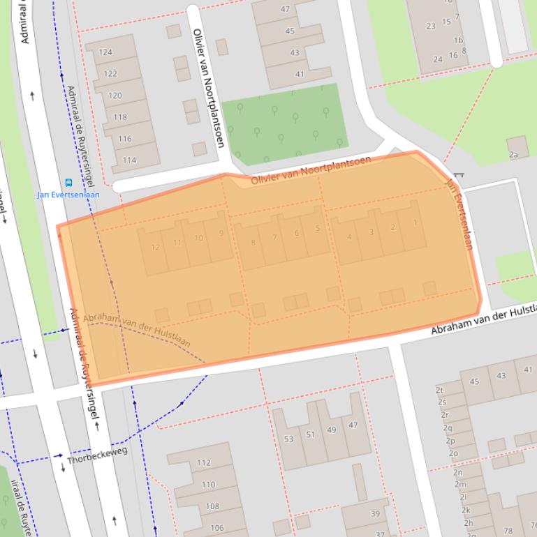 Kaart van postcodegebied 2253VT.