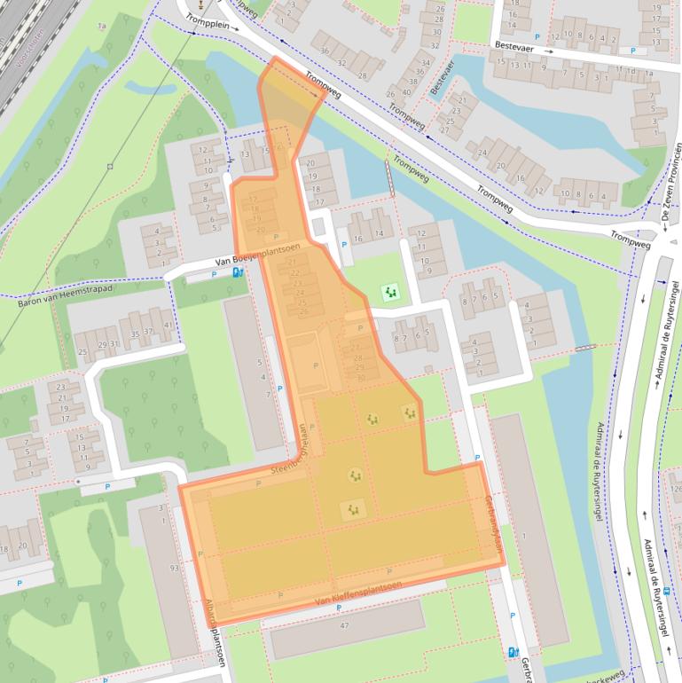 Kaart van postcodegebied 2253WS.