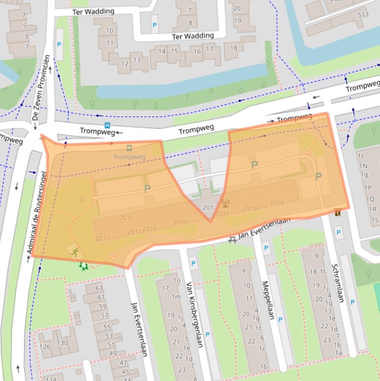 Kaart van postcodegebied 2253XB.