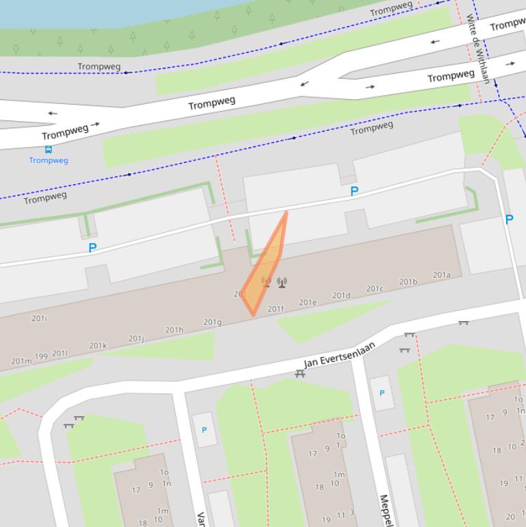 Kaart van postcodegebied 2253XE.