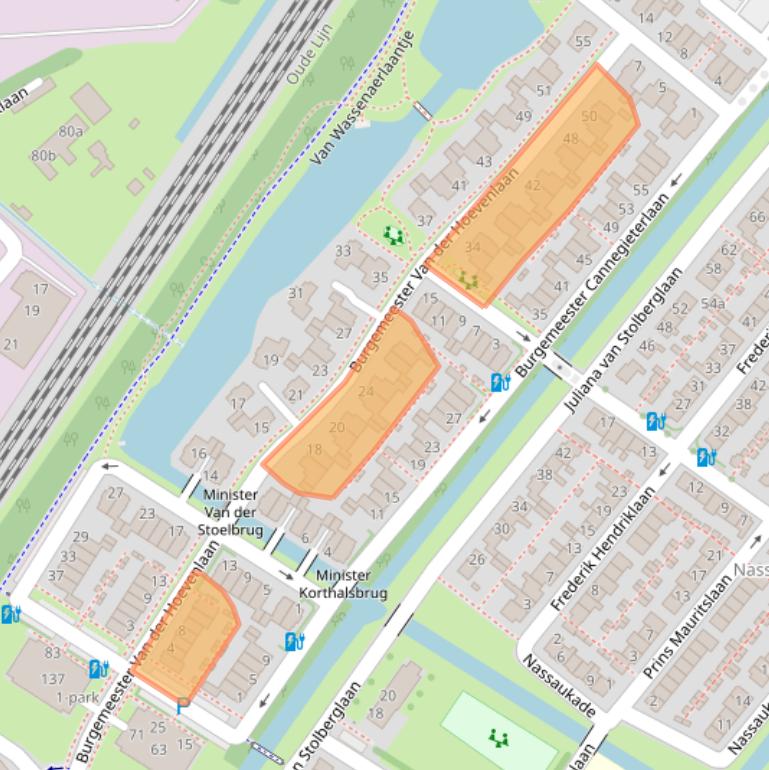 Kaart van postcodegebied 2254BD.