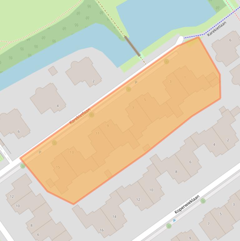 Kaart van postcodegebied 2261CJ.