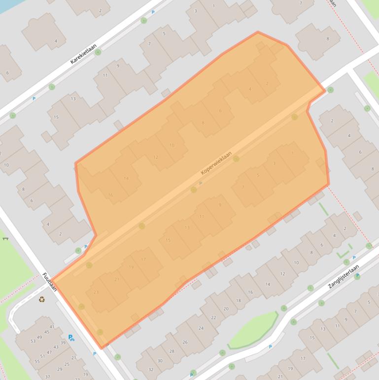 Kaart van postcodegebied 2261CL.