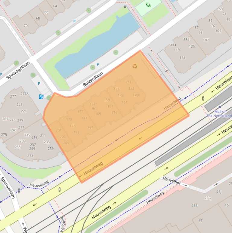 Kaart van postcodegebied 2261CT.