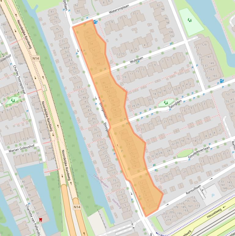 Kaart van postcodegebied 2261DJ.