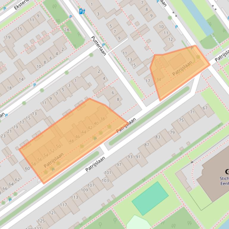 Kaart van postcodegebied 2261EE.