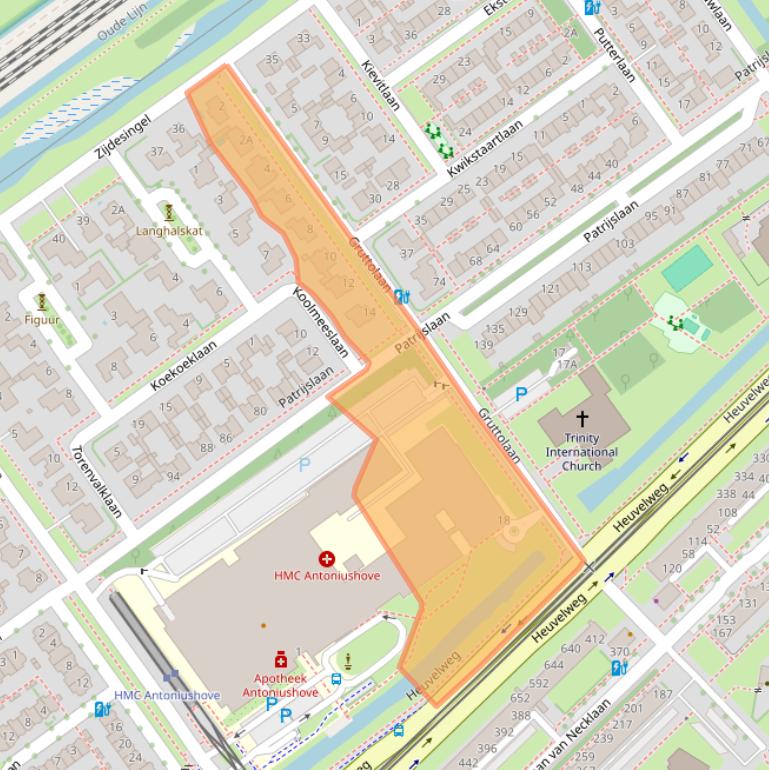 Kaart van postcodegebied 2261EV.