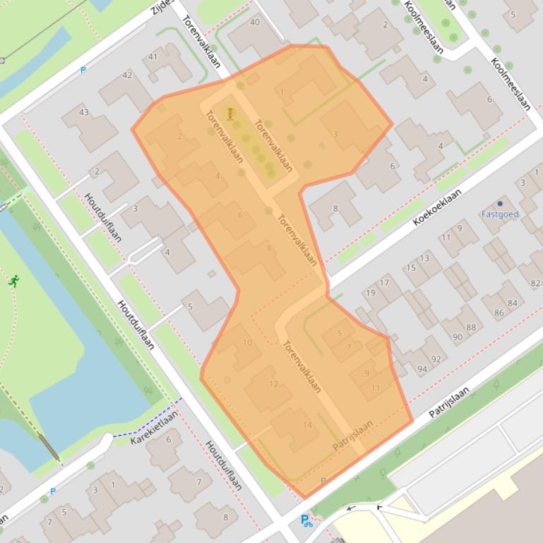 Kaart van postcodegebied 2261EZ.