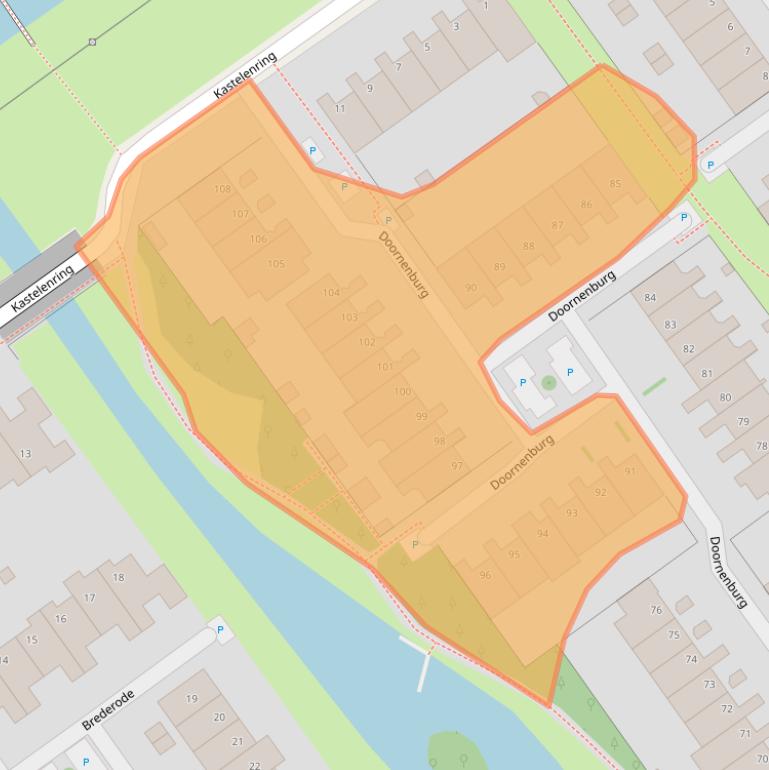 Kaart van postcodegebied 2261XE.