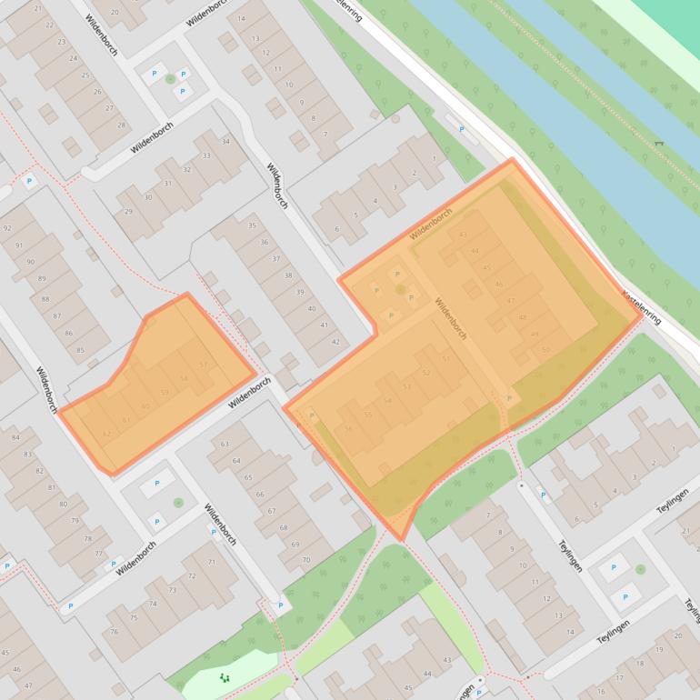 Kaart van postcodegebied 2261XJ.