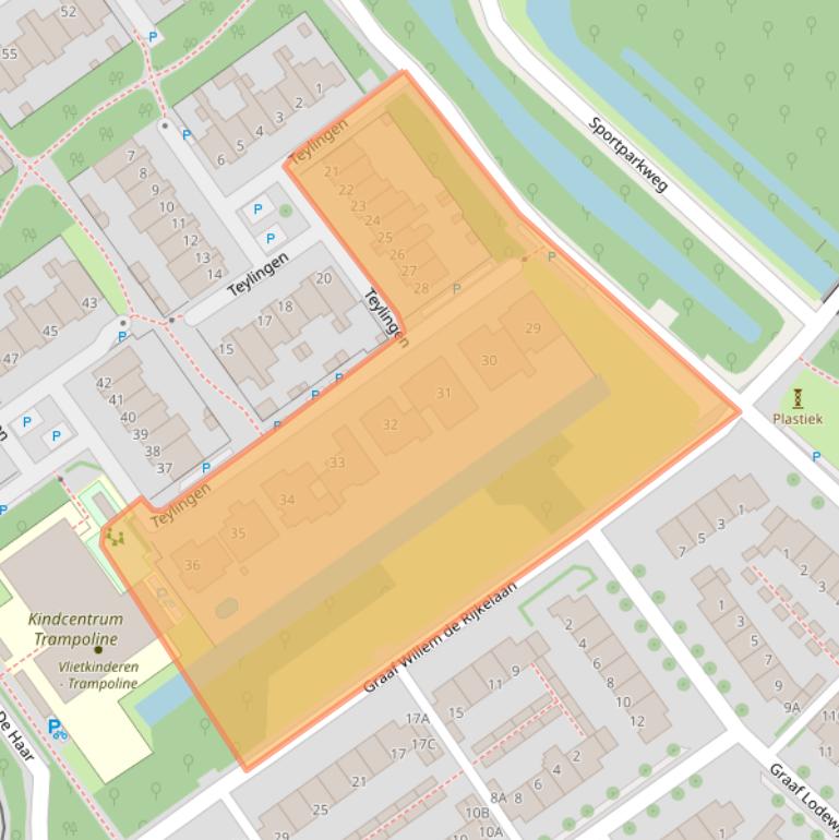 Kaart van postcodegebied 2261XP.