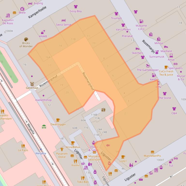 Kaart van postcodegebied 2262AD.