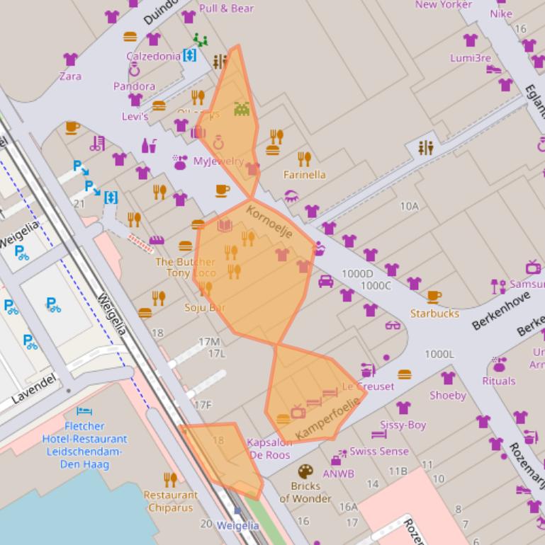 Kaart van postcodegebied 2262AG.