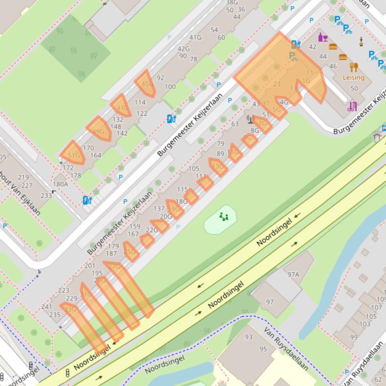 Kaart van postcodegebied 2262BB.