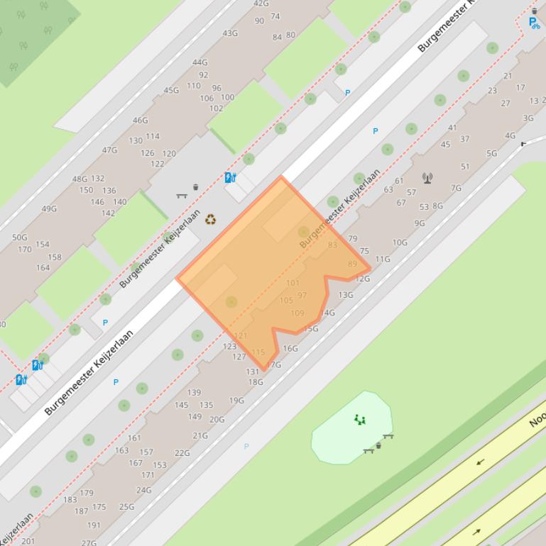 Kaart van postcodegebied 2262BD.