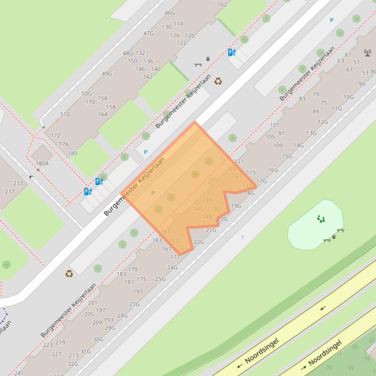 Kaart van postcodegebied 2262BE.