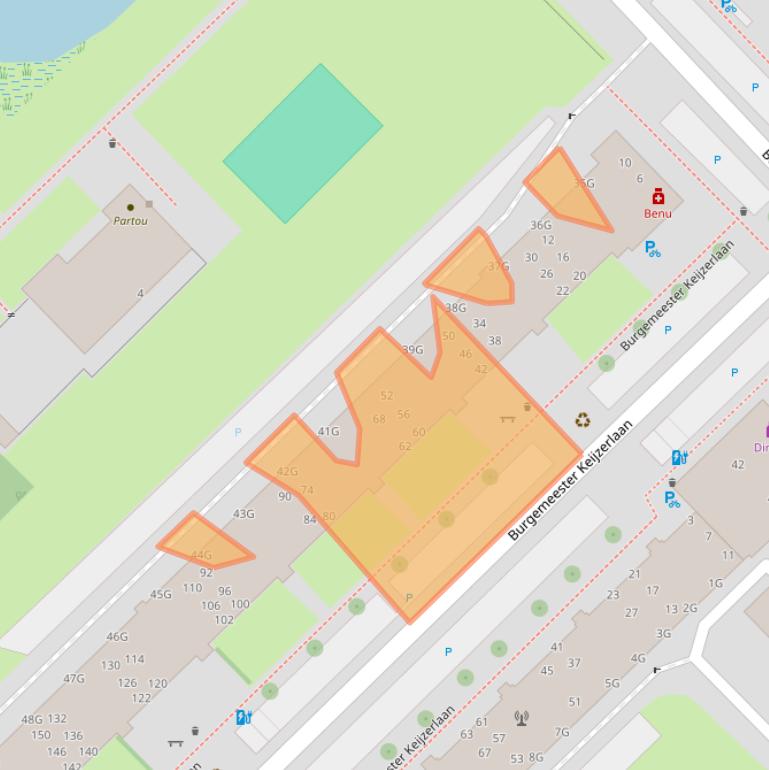 Kaart van postcodegebied 2262BK.