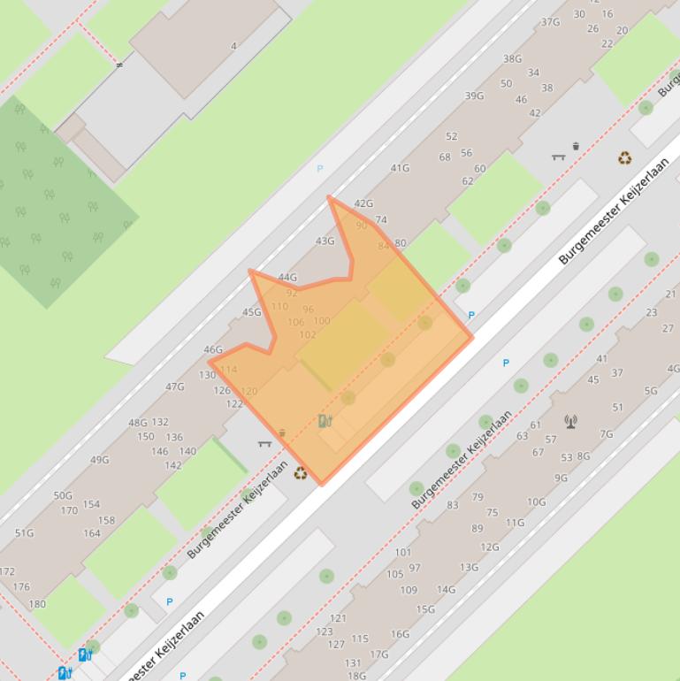 Kaart van postcodegebied 2262BL.