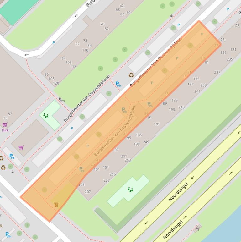 Kaart van postcodegebied 2262BS.