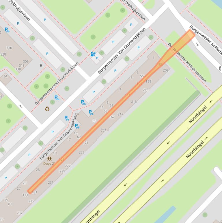 Kaart van postcodegebied 2262BW.