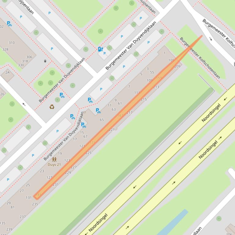 Kaart van postcodegebied 2262BZ.