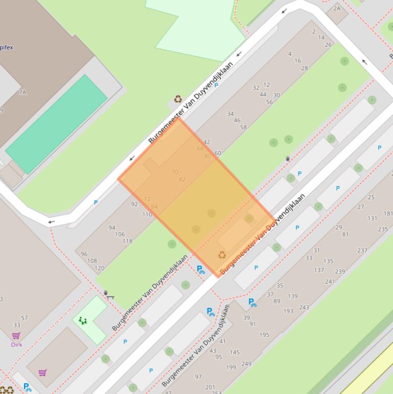 Kaart van postcodegebied 2262CG.