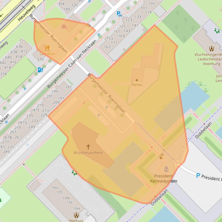 Kaart van postcodegebied 2262EC.