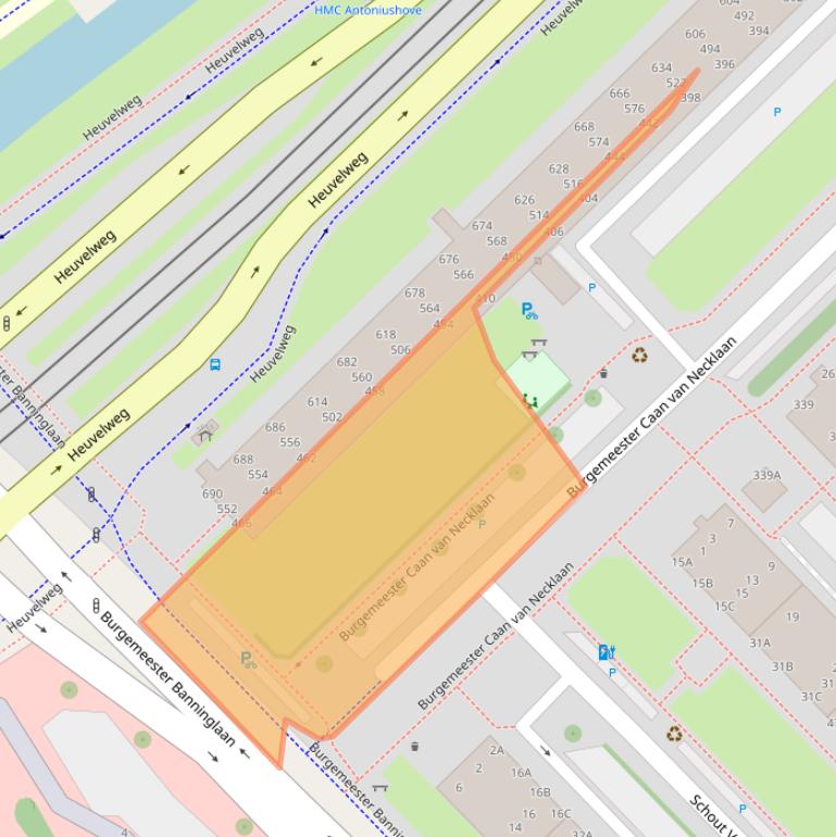 Kaart van postcodegebied 2262HE.