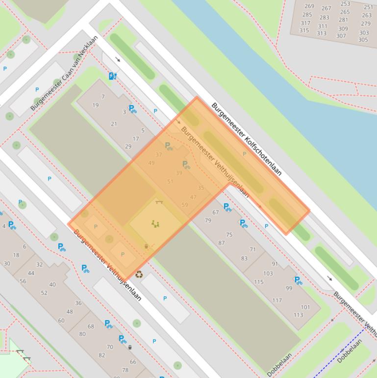 Kaart van postcodegebied 2262VB.