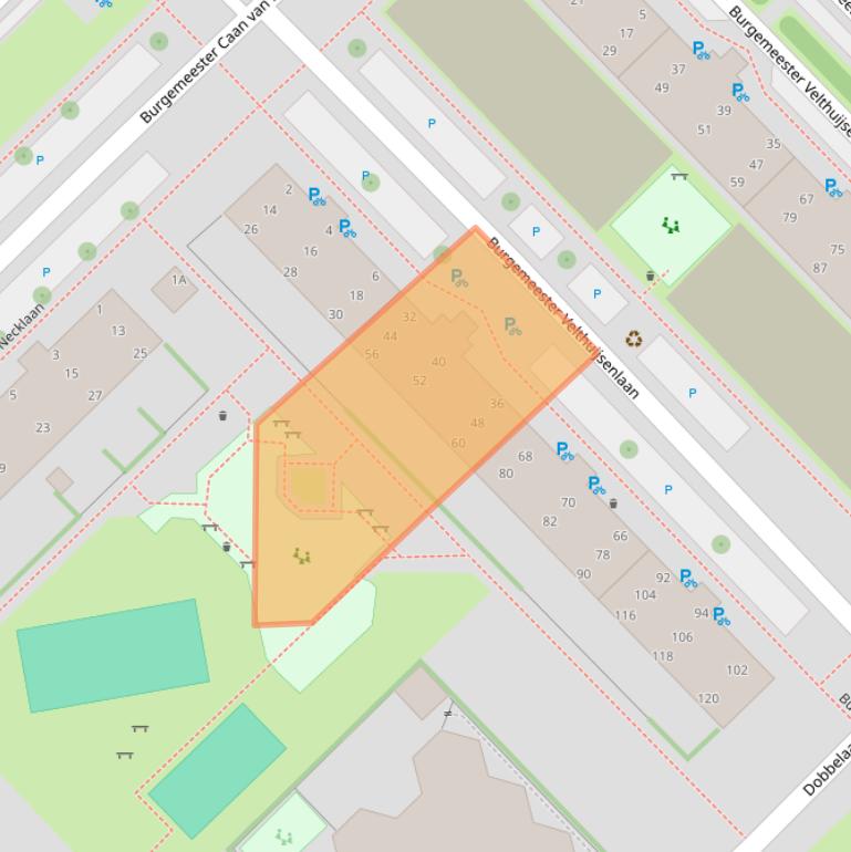 Kaart van postcodegebied 2262VP.