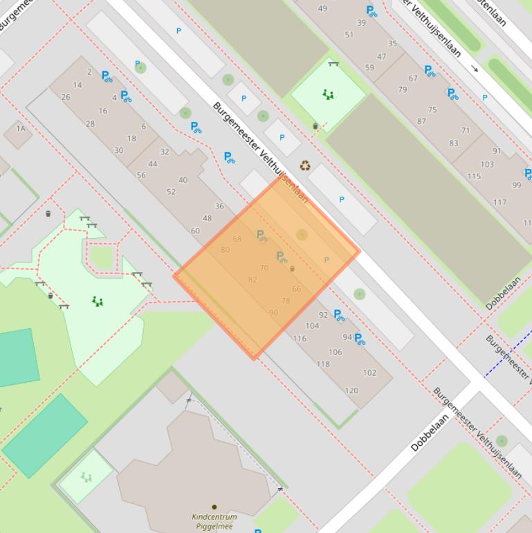 Kaart van postcodegebied 2262VR.