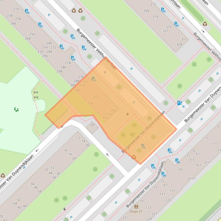 Kaart van postcodegebied 2262XB.